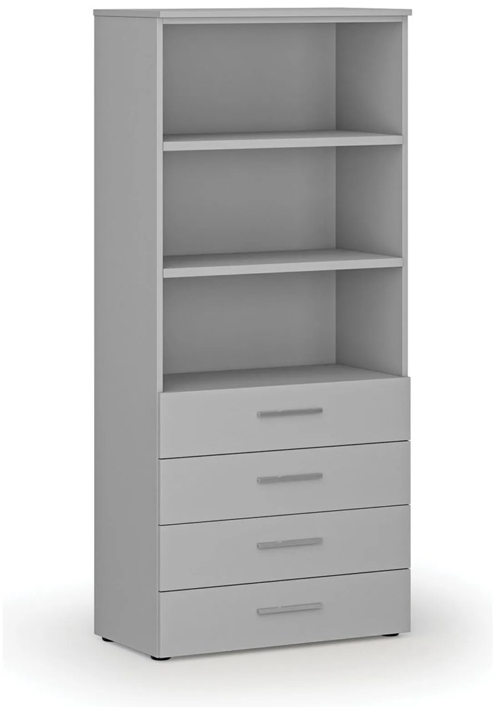 Szafa biurowa z szufladami PRIMO GRAY, 800 x 420 x 1781 mm, szary