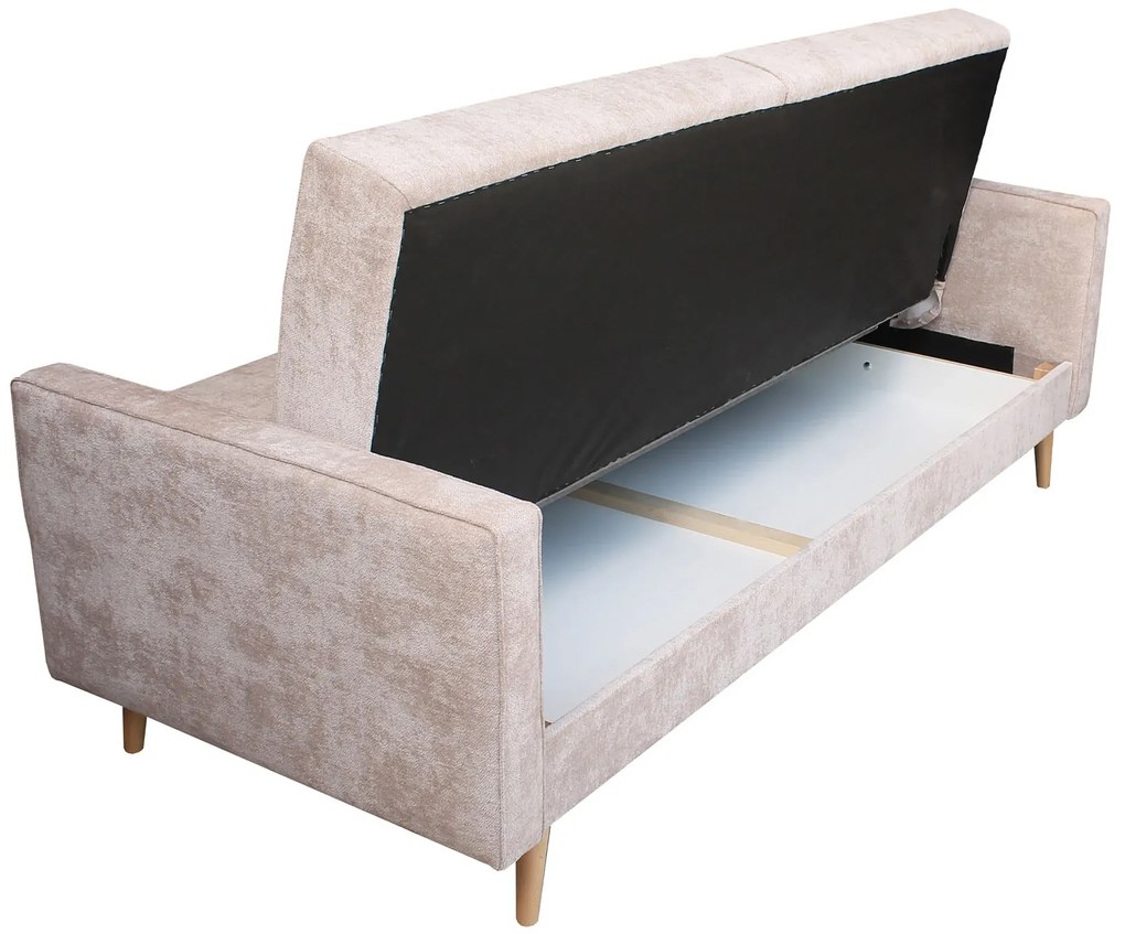 Beżowa sofa rozkładana na nóżkach S1-R94