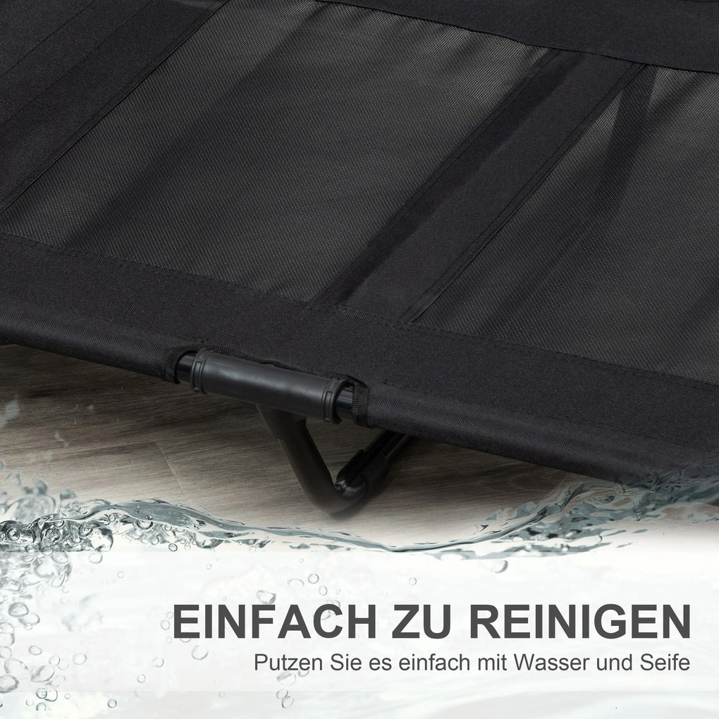 PawHut Lezak dla psow na zewnatrz sofa dla zwierzat miejsce do spania wygodne i trwale szare i czarne | Aosom PL