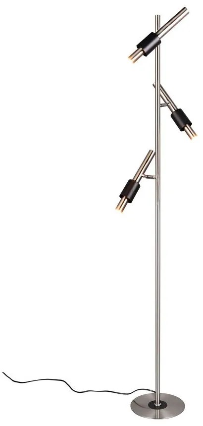 Czarna/w kolorze srebra lampa stojąca LED (wysokość 150 cm) Ikaris – Trio Select