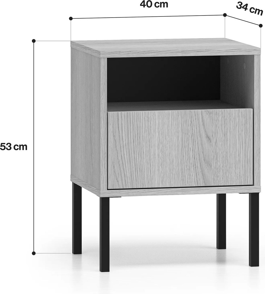 Szafka nocna Harmona 40 cm z szufladą - dąb lindberg
