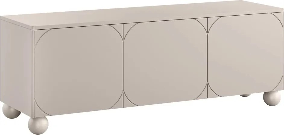 Szafka RTV trzydrzwiowa Sonatia II 150 cm na nogach kulach - kaszmir