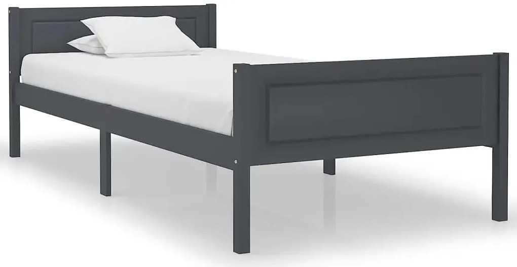 Szare skandynawskie łóżko z drewna 120x200 R9-G19