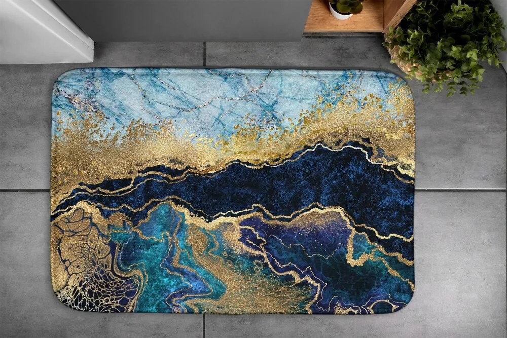 Antypoślizgowy dywanik łazienkowy Antypoślizgowy dywanik łazienkowy Niebieski Marmur