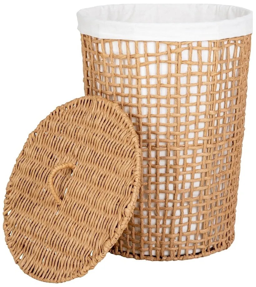 Papierowy kosz na pranie w naturalnym kolorze 77 l Pomal – House Nordic