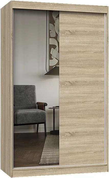 Szafa Iga 120 A/B | Dąb Sonoma | 120x61x200 cm |Szafa Przesuwna z Lustrem