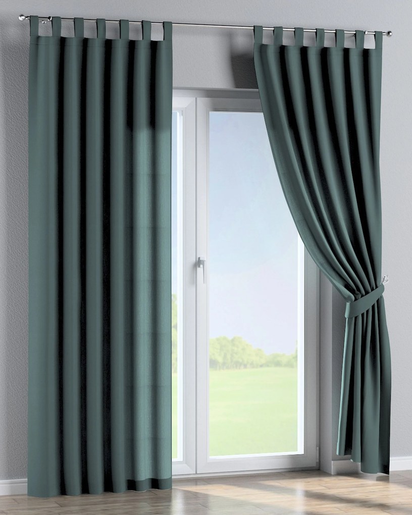 Zasłona na szelkach 1 szt. kolor zielony tkanina półprzezroczysta, strukturalna