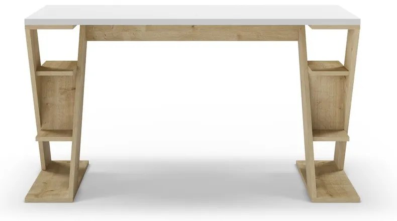 Biurko z białym blatem 60x137 cm Butterfly – Marckeric