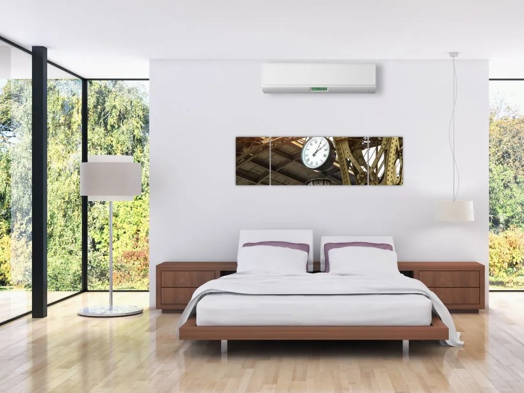Obraz - Zegar na dworcu (170x50 cm)