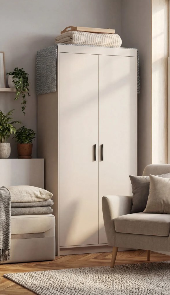 Kaszmirowa szafa nowoczesna dwudrzwiowa D7-A79