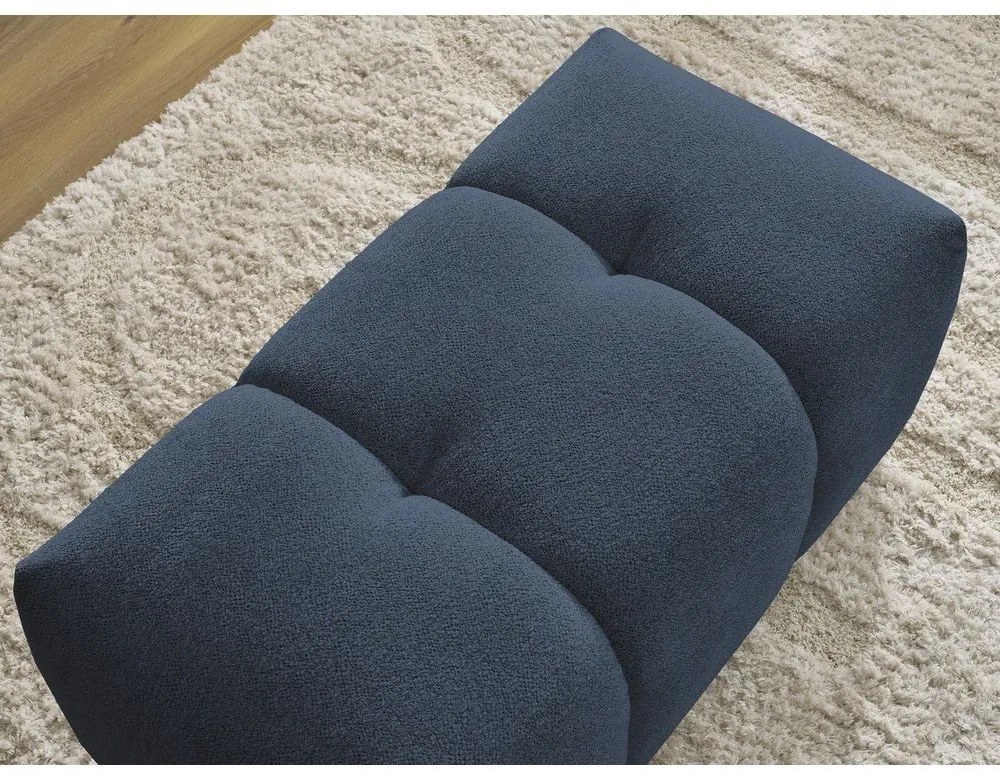 Niebieski podnóżek z tkaniny szenilowej Roxelane – Bobochic Paris