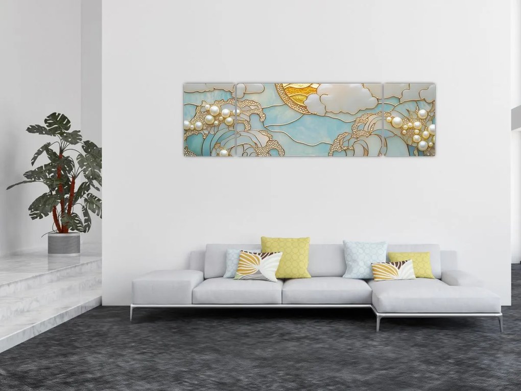 Obraz - 3D perły w oceanie (170x50 cm)