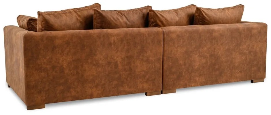 Koniakowa sofa z imitacji skóry 266 cm Hamburg – Scandic