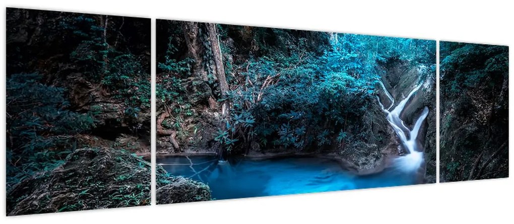 Obraz - Magiczna noc w tropikalnym lesie (170x50 cm)