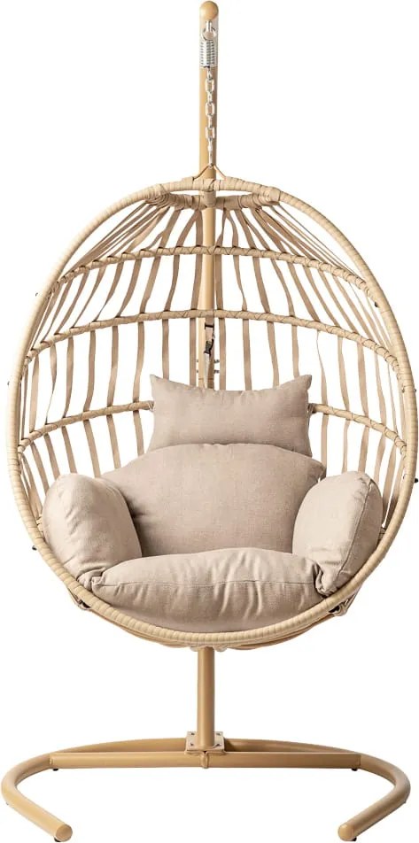 FOTEL WISZĄCY VICO Z PODUSZKĄ BEŻOWY