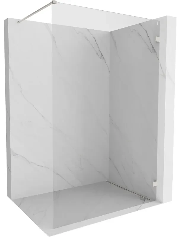 Mexen Lunar ścianka prysznicowa Walk-in prawa 90 x 200 cm, transparent 8 mm, nikiel szczotkowany - 830-090-000-97-00-P