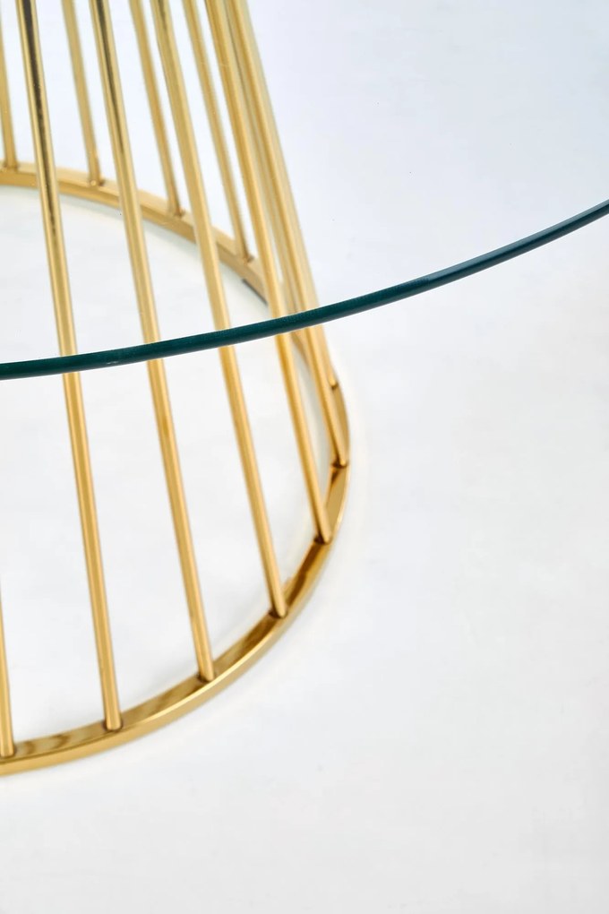 Okrągły stół ze szklanym blatem w stylu glamour Liverpool