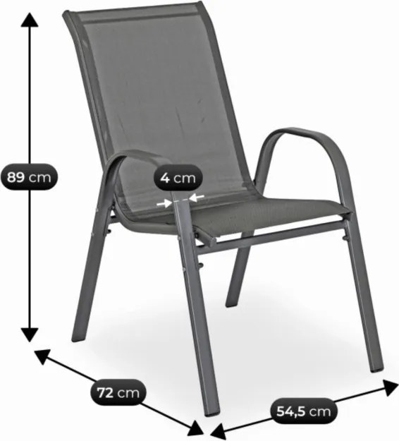 Zestaw Mebli Ogrodowych NEBRASKA Szary 6 Krzeseł Stół Tarasowy Parasol Nowoczesny