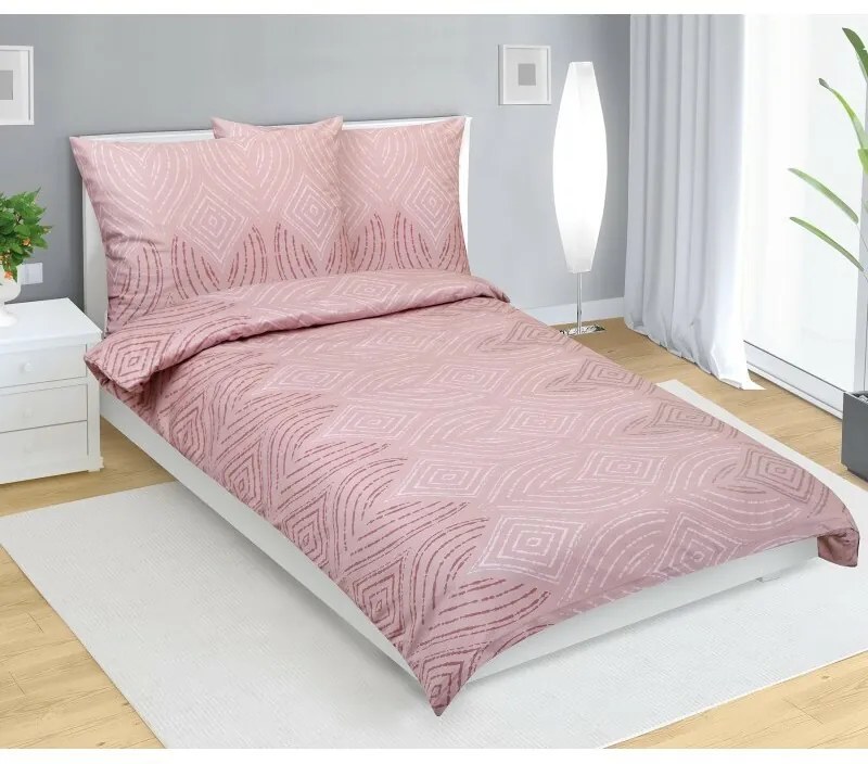 Pościel satynowa Bellatex Ornament stary róż, 140x 200 cm, 70 x 90 cm, 140 x 200 cm, 70 x 90 cm