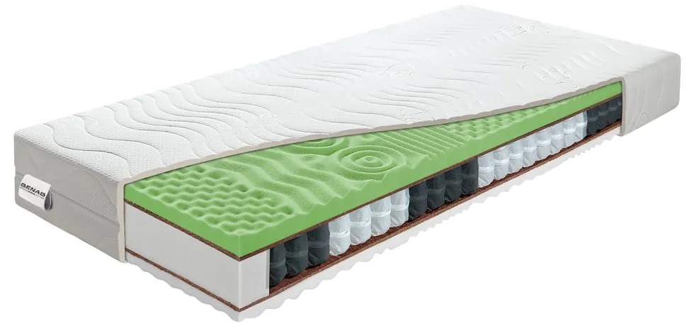 Twardy/średnio twardy sprężynowy materac dwustronny 90x200 cm Visco Sleep – BENAB