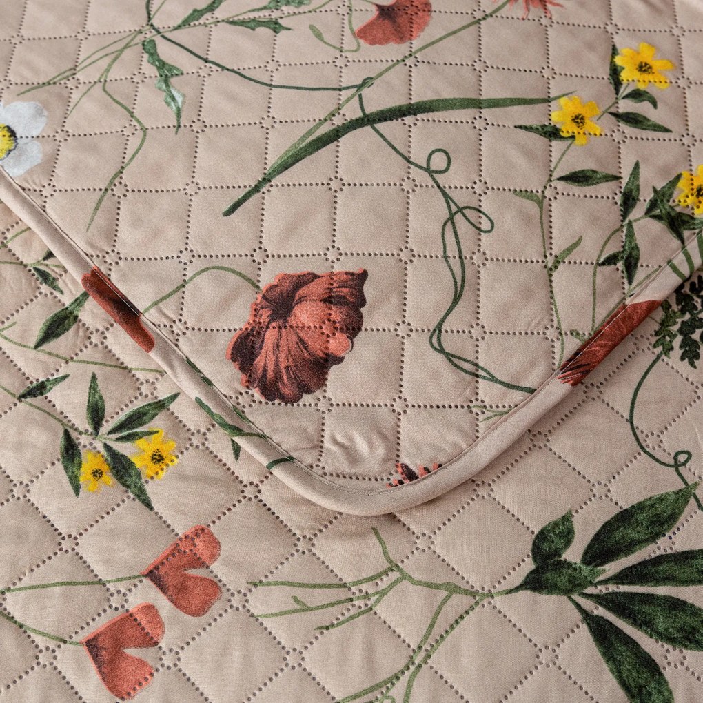 Narzuta na łóżko z wzorem HERBAR beżowy Rozmiar: 220 x 240 cm