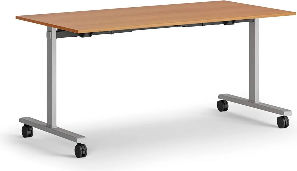 Mobilny stół MATCH, 160x80 cm, szara podstawa, czereśnia