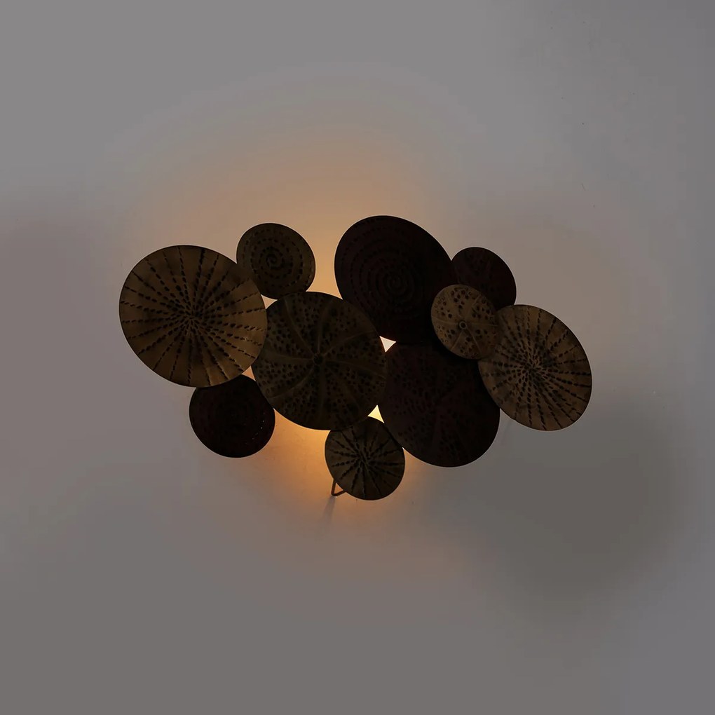 Lampa ścienna w stylu art deco antyczne złoto 71 cm - Kelly