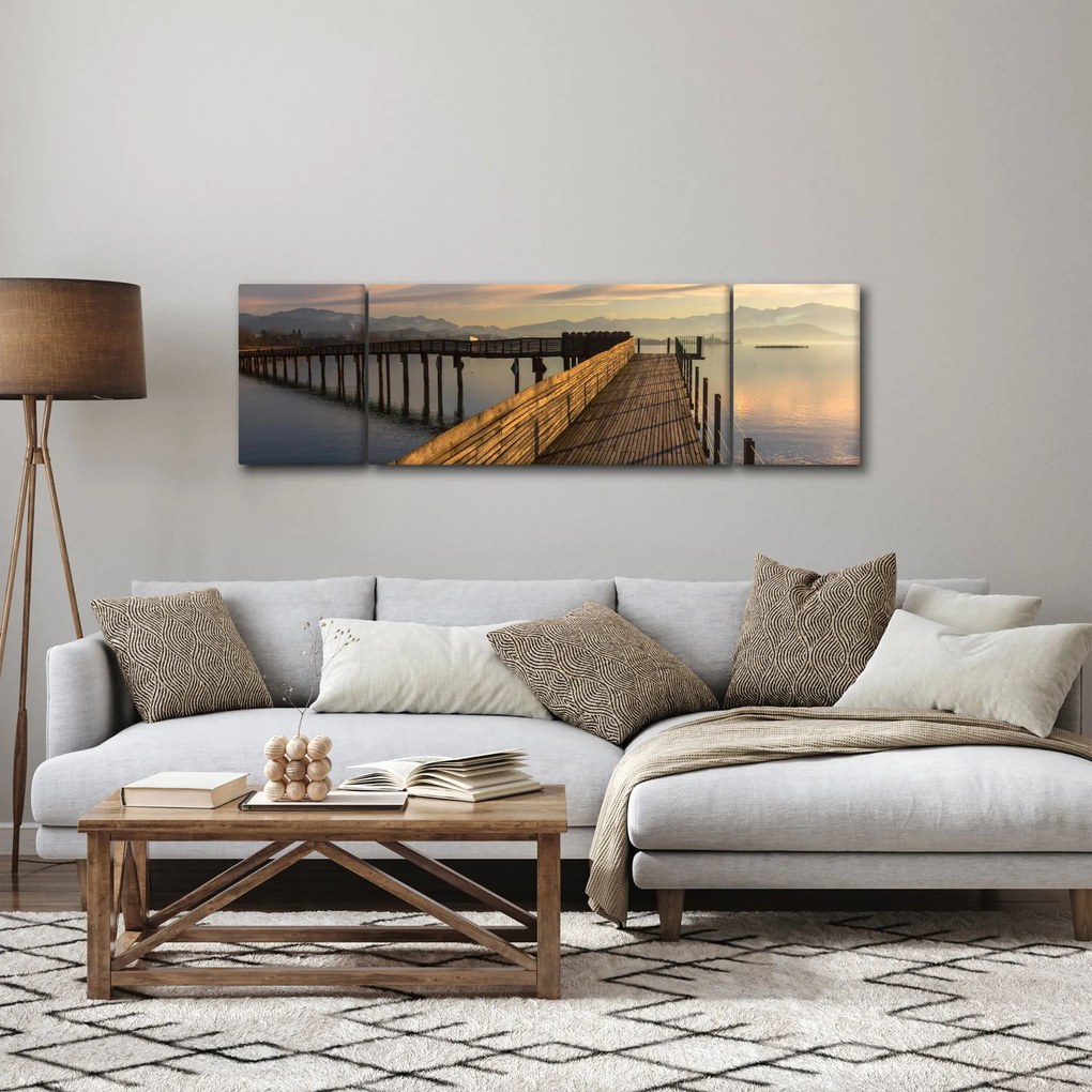 Obraz - Na brzegu jeziora Obersee (170x50 cm)
