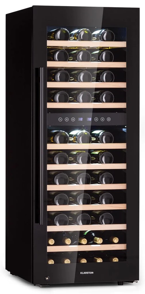 Klarstein Barossa 50cm 73 Butelki Winiarka Dwustrefowa Czarny