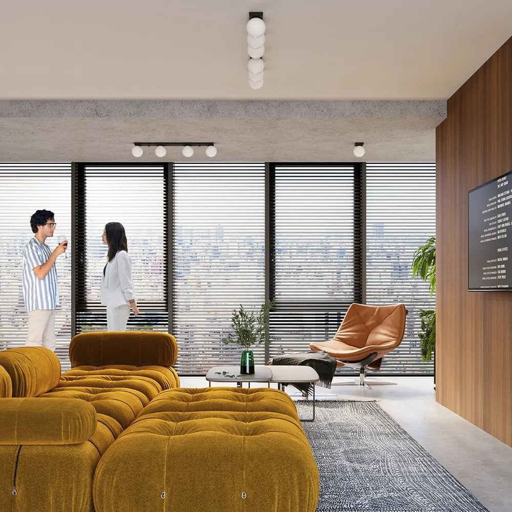 Czarna lampa sufitowa ze szklanym kloszem ø 12 cm Umerta – Sollux