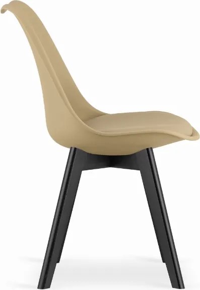 PROMOCJA Beżowe krzesło BALI MARK z czarnymi nogami II. jakość
