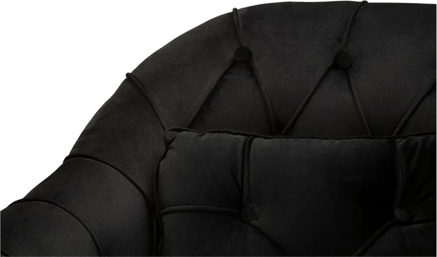 Czarna aksamitna sofa 130 cm Budapest – Mauro Ferretti