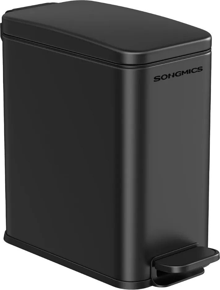 Kosz na śmieci do łazienki NORD, 5 l, czarny SongmicsHome