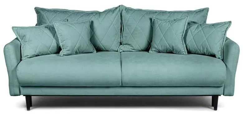 Turkusowa sztruksowa rozkładana/ze schowkiem sofa 215 cm Bjork – Bonami Selection