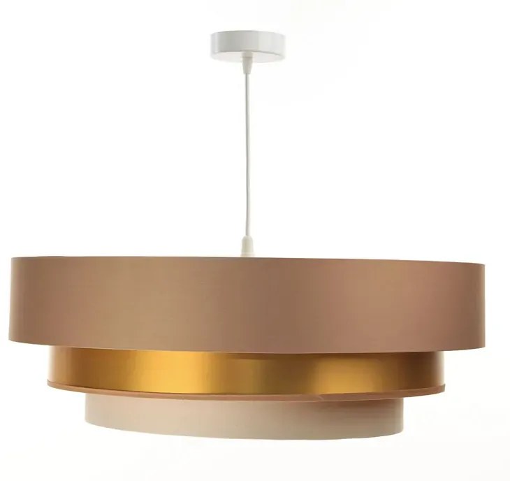 Beżowo-złota potrójna lampa wisząca glamour - S461 E1-D71