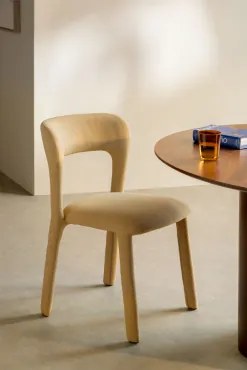 Zestaw 4 Tapicerowanych Krzeseł Do Jadalni Brusel Tkaniny Brass - Sklum