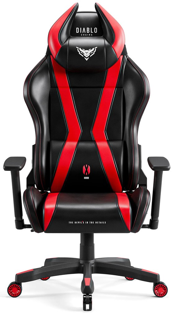 Fotel gamingowy Diablo X-Horn 2.0 Normal Size, czarno-czerwony