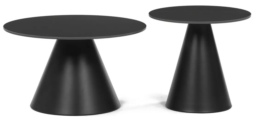 Zestaw stolików konferencyjnych F4118 BK, marmur,2 szt.