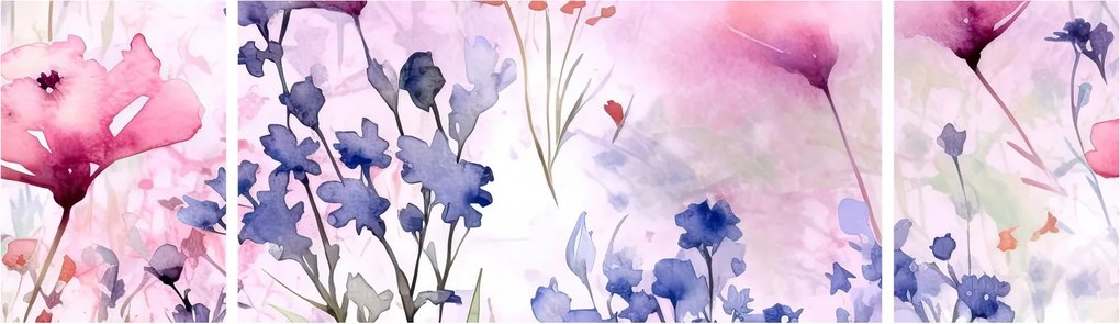 Obraz - Akwarelowa łąka (170x50 cm)