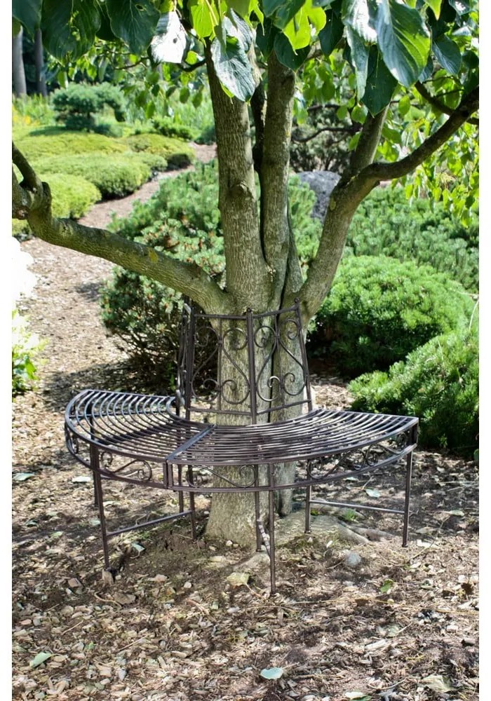 Czarna metalowa ławka ogrodowa Narvi – Garden Pleasure