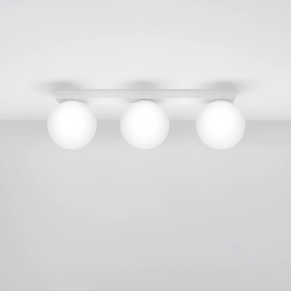 Biała lampa sufitowa ze szklanym kloszem ø 12 cm Umerta – Sollux