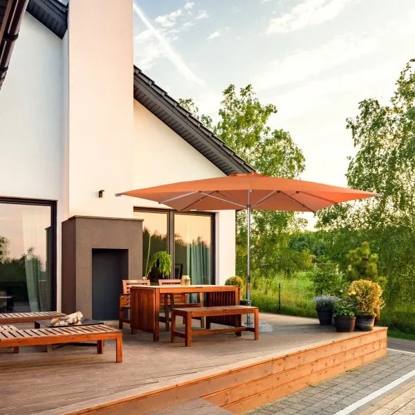 Doppler ALU EXPERT Teleskop parasol ogrodowy 350 x 350 cm antracyt