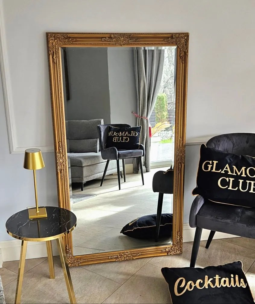 Lustro w złotej ramie 146x86cm