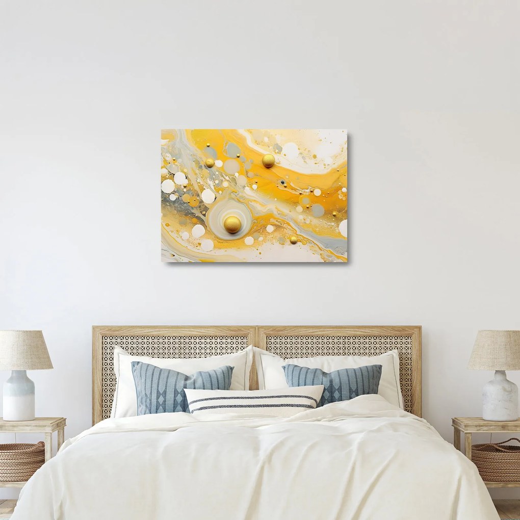 Obraz na szkle - Abstrakcyjne tło ze złotą dekoracją (70x50 cm)