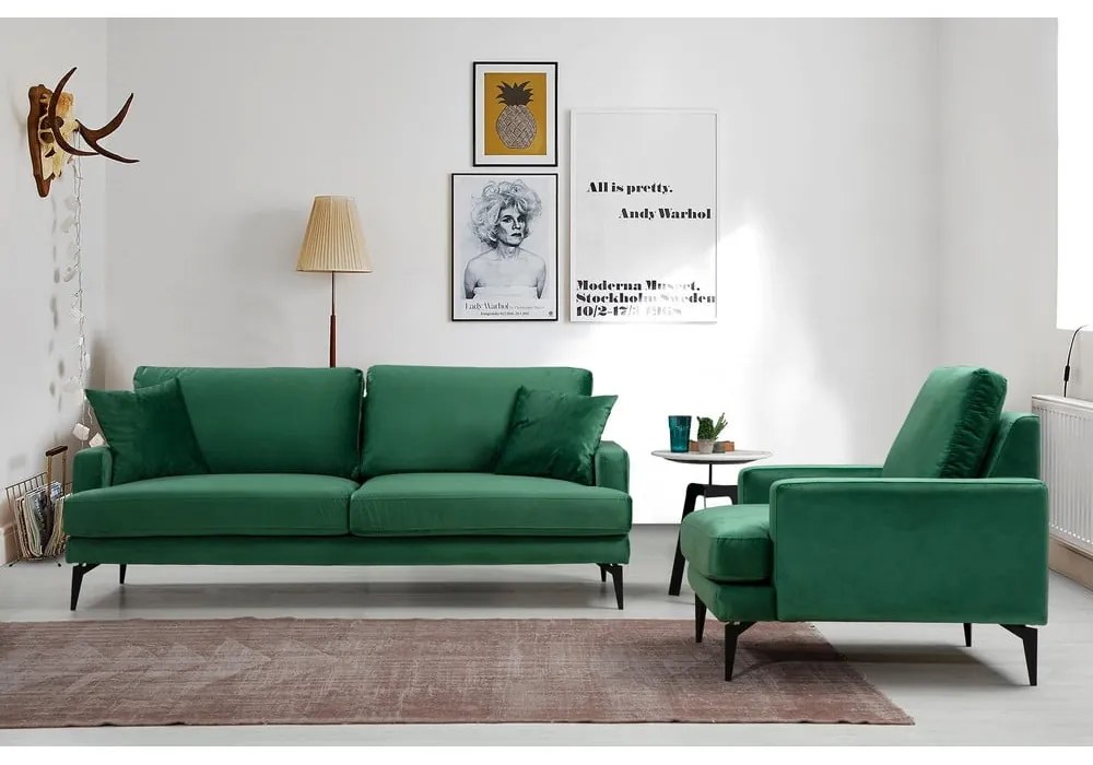 Zielona sofa 205 cm Papira – Balcab Home