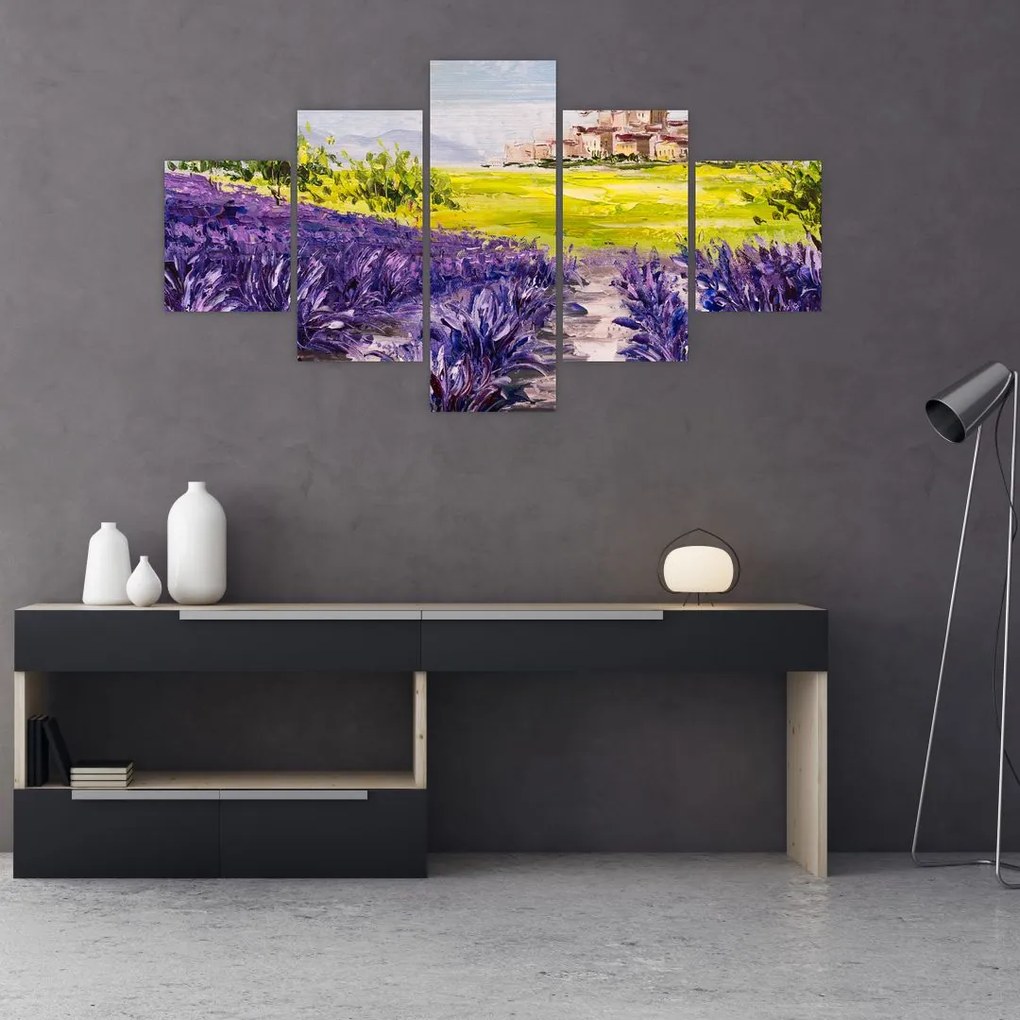 Obraz - Prowansja, Francja, malarstwo olejne (125x70 cm)