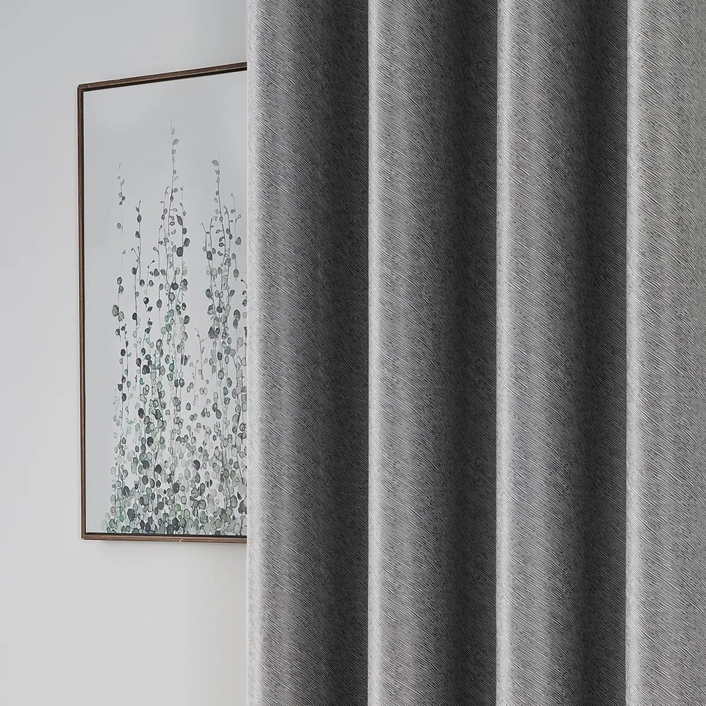 4Home Zasłona zaciemniająca Stripe szary, 150 x 250 cm