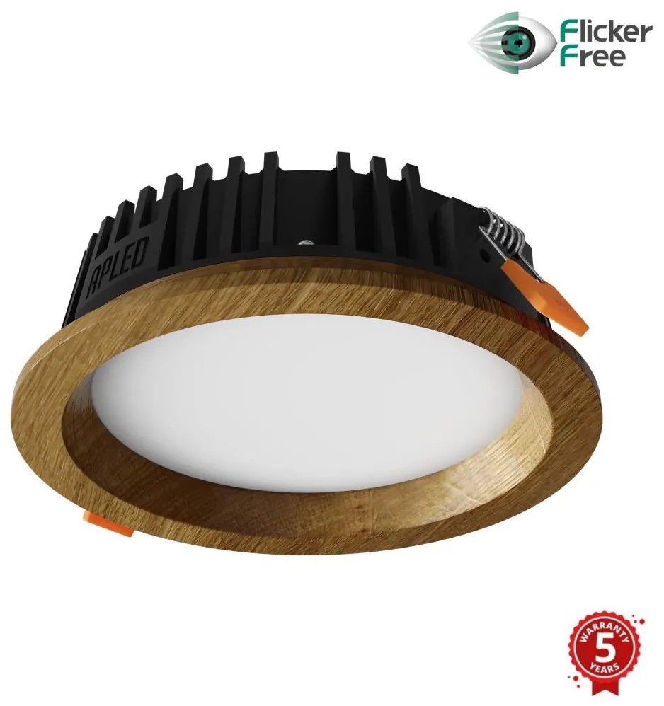 APLED - LED Oświetlenie RONDO WOODLINE LED/6W/230V 3000K śr. 15 cm dąb solidne drewno