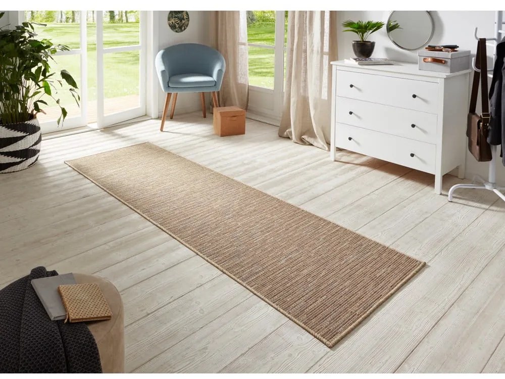 Brązowy chodnik BT Carpet Nature, 80x500 cm