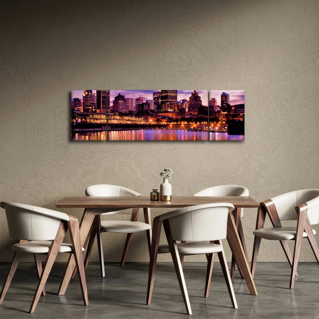 Obraz miasta nocą (170x50 cm)